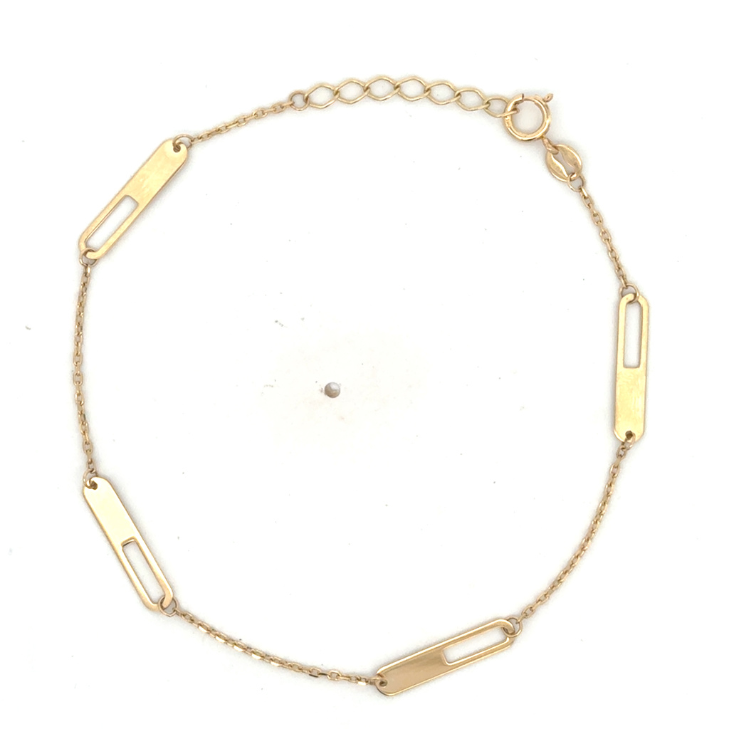 Žluté zlato náramek ozdobný 17+2cm